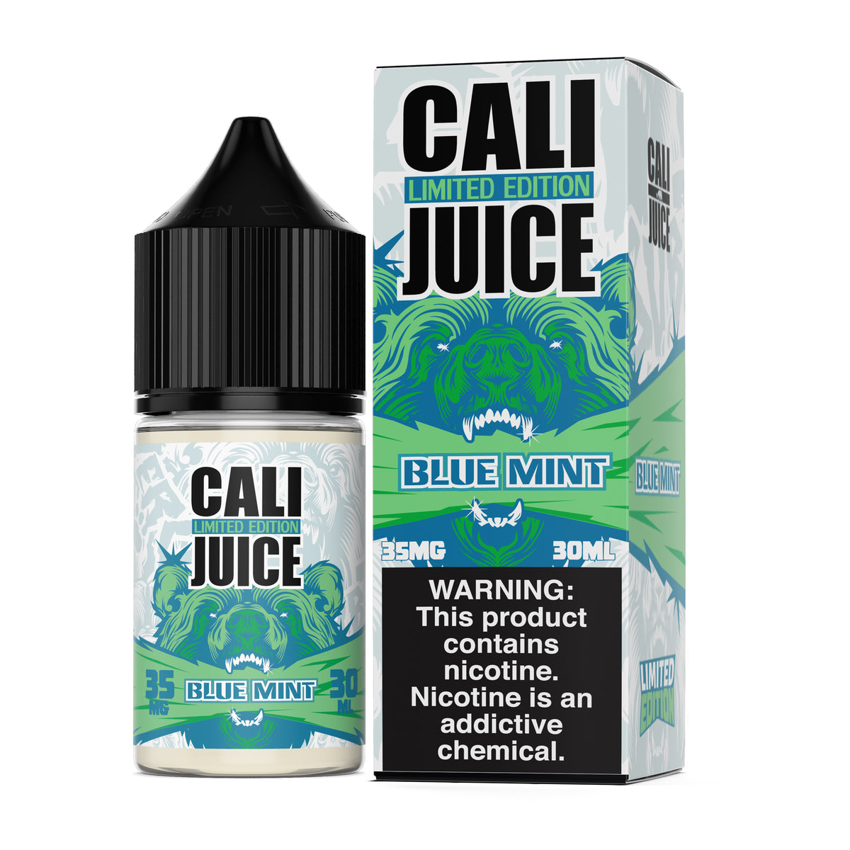 cali juice vape Blue Mint Nic Salt 30ml 35mg 50mg Liquid UK Prefilled Vape Color:Pink Cyan lost mary gami flavor