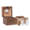 Cannaseur Cube Walnut Humidor with 4 Jars and Lock