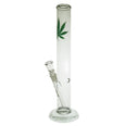 Atomic 40cm Straight Leaf Design Glass Waterpipe - UK