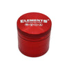 Elements - Red Aluminium 4 Part Grinder - Various Sizes - UK