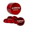 Elements - Red Aluminium 4 Part Grinder - Various Sizes - UK