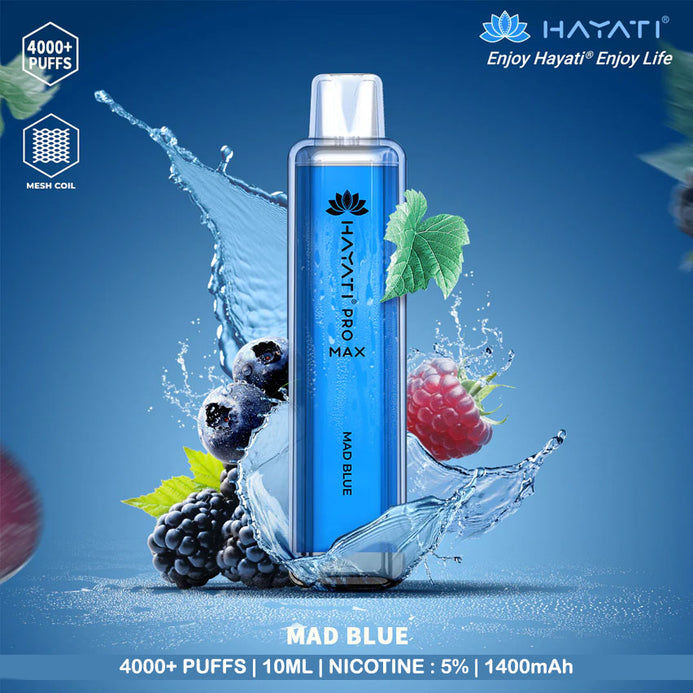 Hayati Pro Max 4000 Rechargeable Pod Vape Device 5% - 50mg Nicotine - Hayati Pro Max 4000 Rechargeable Pod Vape Device 5% - 50mg Nicotine -