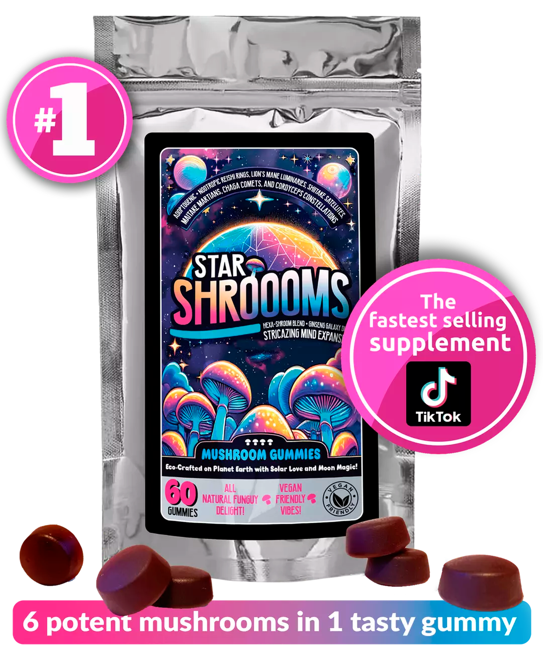 Innooova Starshroooms Nootropic + Adaptagenic Mushroom Gummies Full Pa Innooova Starshroooms Nootropic + Adaptagenic Mushroom Gummies Full Pa