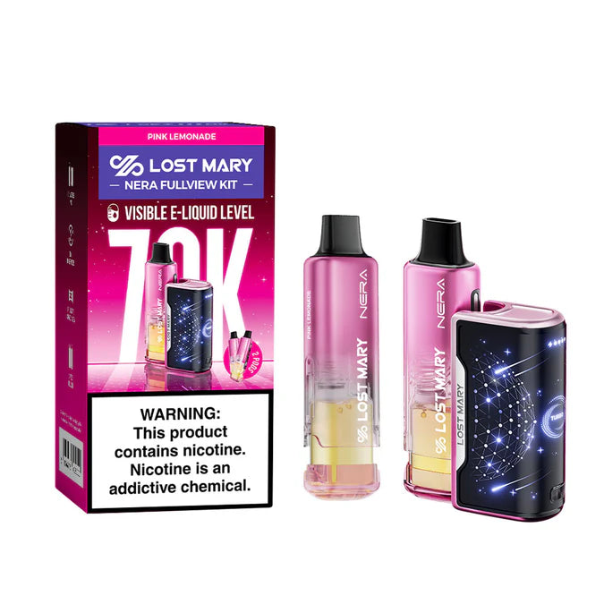 Lost Mary NERA FullView 70K Rechargeable Pod Vape Kit 50mg 5% Nicoti Lost Mary NERA FullView 70K Rechargeable Pod Vape Kit 50mg 5% Nicoti
