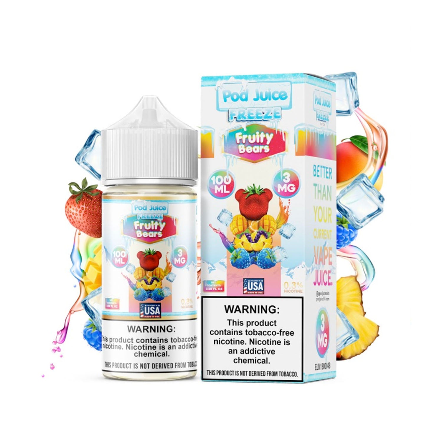 fruity vape juice uk POD E-Liquid Nicotine - Bears Freeze - 6mg or 12mg Instabar WT 15000 – ontario-only Colors:Red