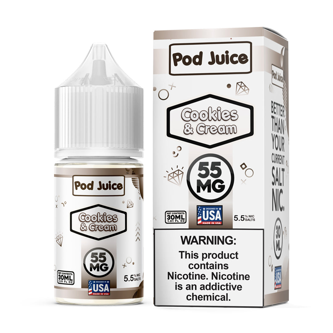 vape liquid 6mg Pod Juice Tobacco Free Salt Nic - Cookies and Cream Eliquid