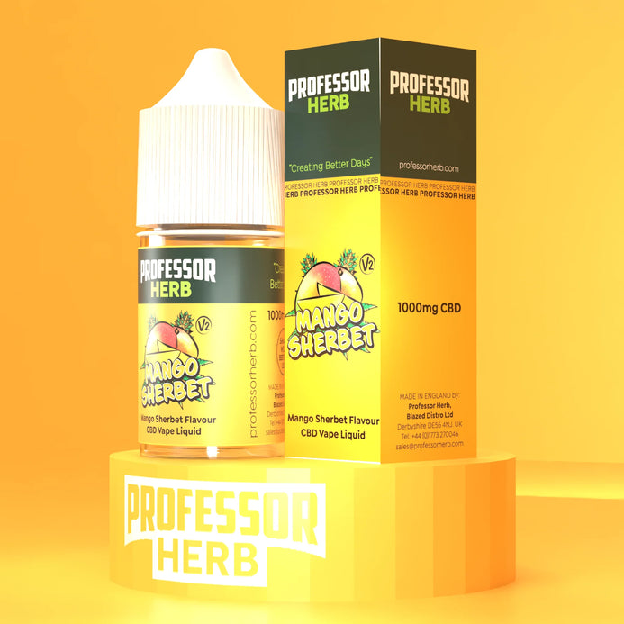 cbd vape juice uk Professor Herb CBD Vape Liquid 1000mg Mango Sherbet V2