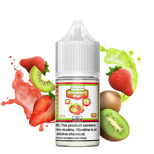 Pod Juice Tobacco Free Salt Nic - Strawberry Kiwi Eliquid - 55mg